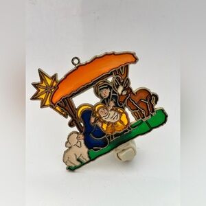 VINTAGE Christmas Sun catcher - NATIVITY SCENE JESUS Nightlight